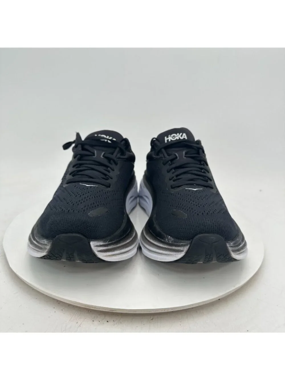 Hoka One One Bondi 8 Women Size 7.5B 1127952-BWHT Black White Shoes